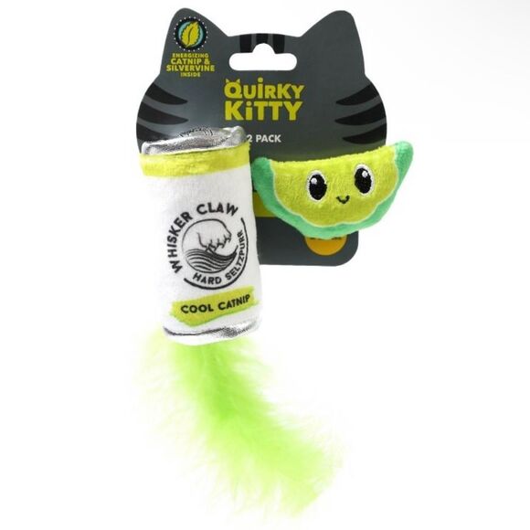 2 sets - Quirky Kitty Whisker Claw Catnip Plush Cat Toys - Picture 1 of 3